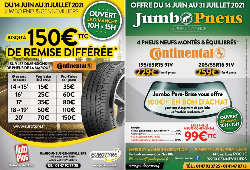 Promotions exceptionnelles sur les pneus de la marque Continental